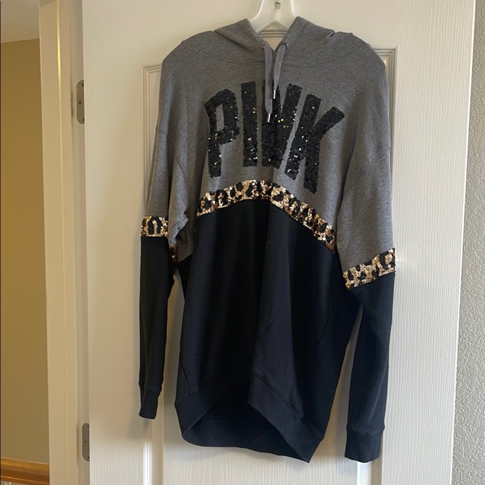 Victoria's Secret PINK Gray and Black Hoodie